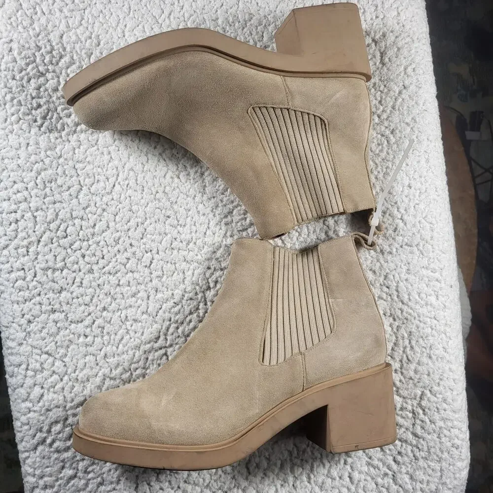 Andre Assous Gemma Water Resistant Suede Leather Chelsea Boots size 9.5